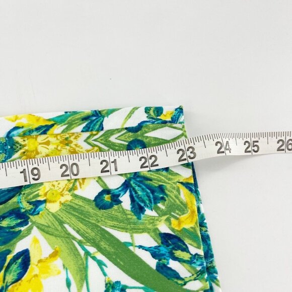 Roz & Ali Floral Pencil Skirt Size 12 Cotton Spandex Colorful Bohemian Spring - Picture 5 of 12